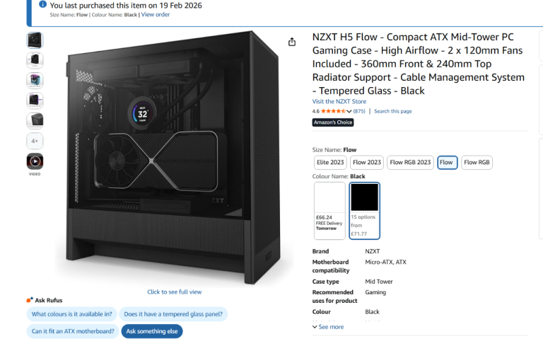 NZXT H5 Flow - PC Gaming Case NEW, BOXED/SEALED, BLACK