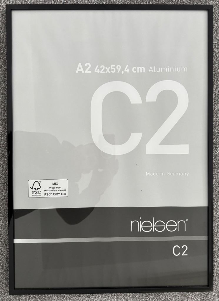 Nielsen A2 Jet Black Polished Picture / Poster Frame NEW 