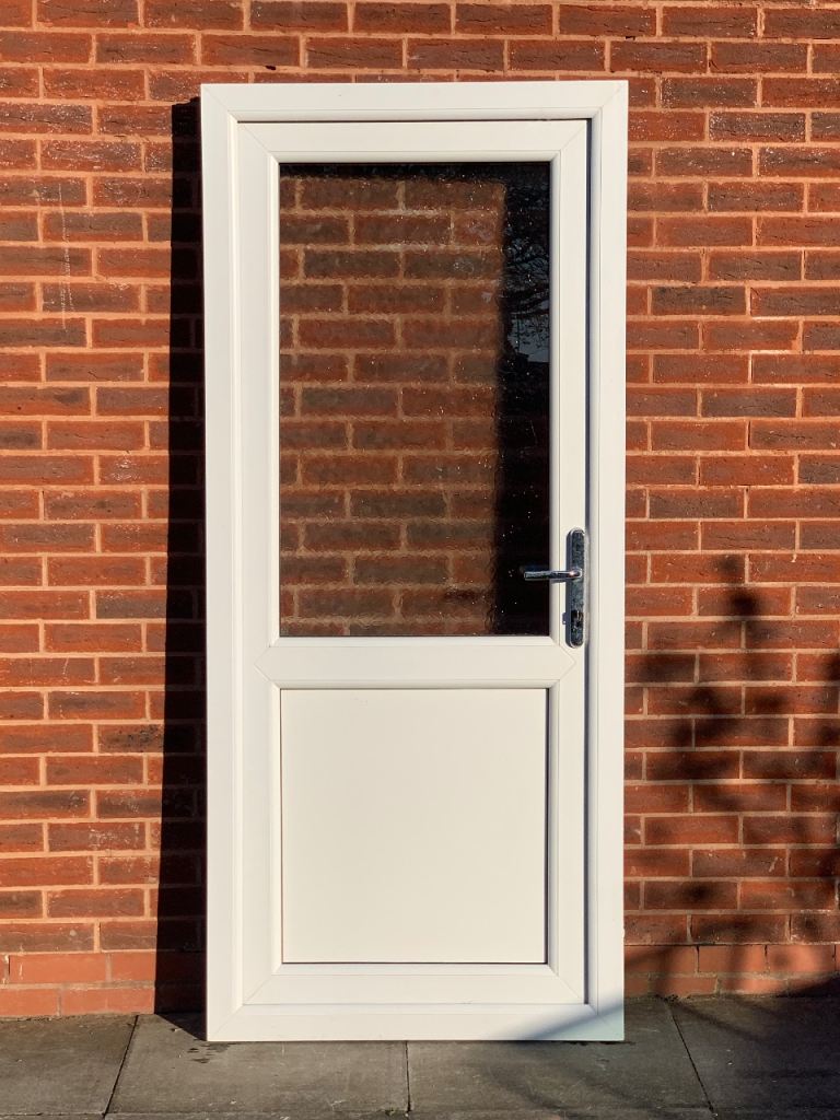 UPVC DOUBLE GLAZED BACK DOOR SIDE DOOR & KEY 90cm WIDE 205cm HIGH Can Deliver