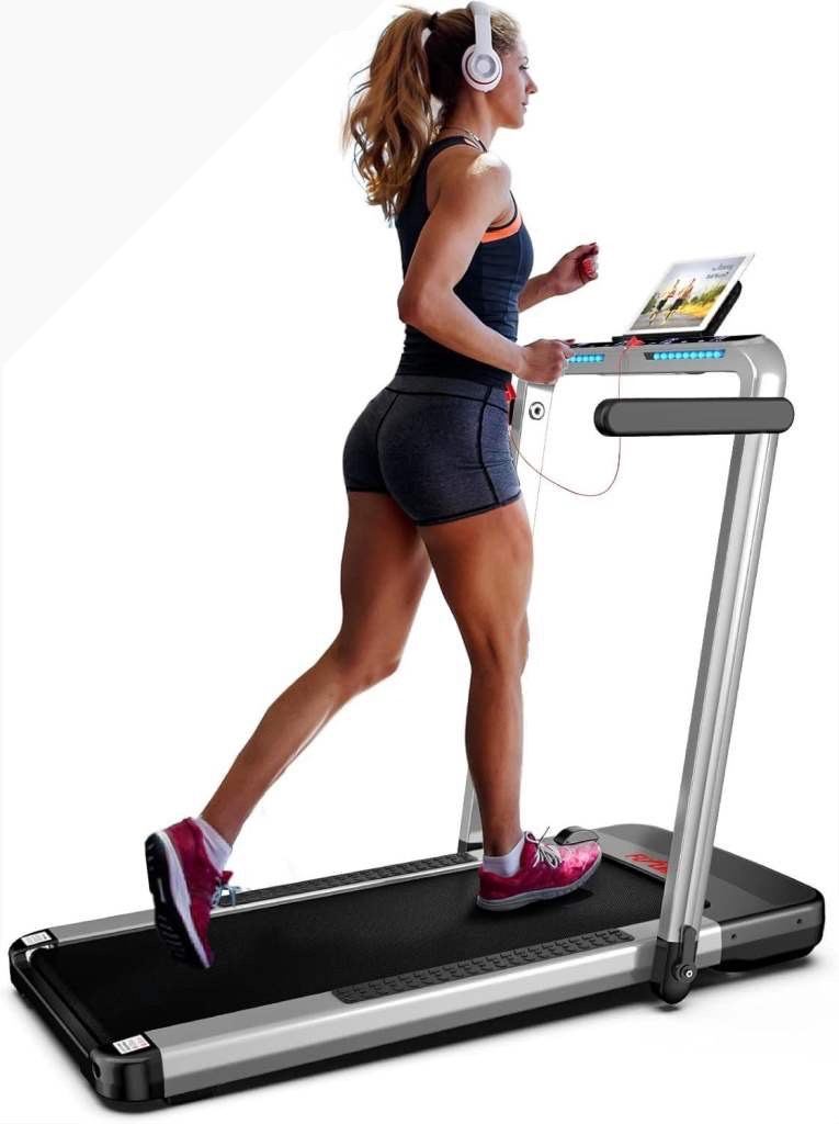 FlyLinktech Compact Folding Treadmill with Tablet Holder.  Excellent Condition.