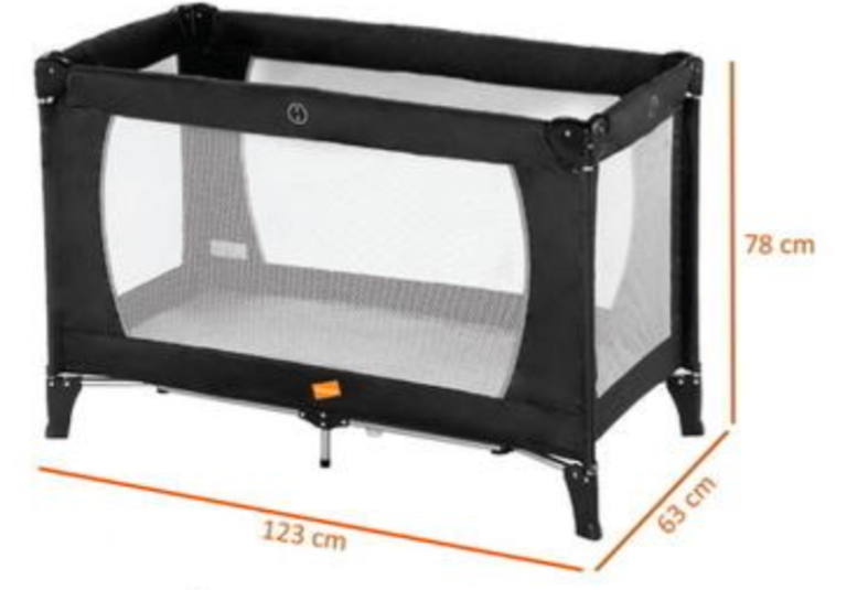 Black Travel Cot / Playpen – Good Condition, Easy Fold