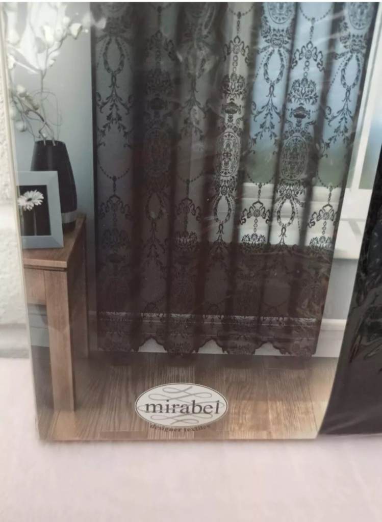 Black Lace Net Curtains New 54" x 54"