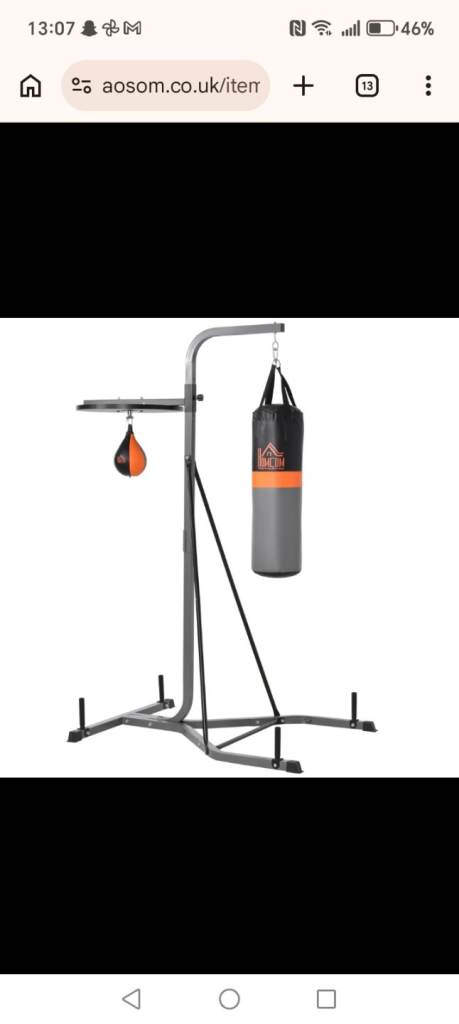Boxing Punch Bag Stand with Speed Ball – Grey, As New