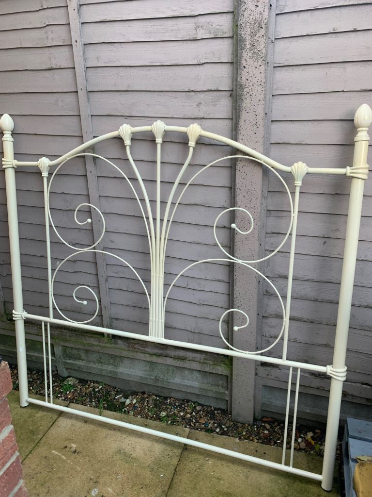 ***** FREE *******Metal double headboard in cream colour.  Free to collect 