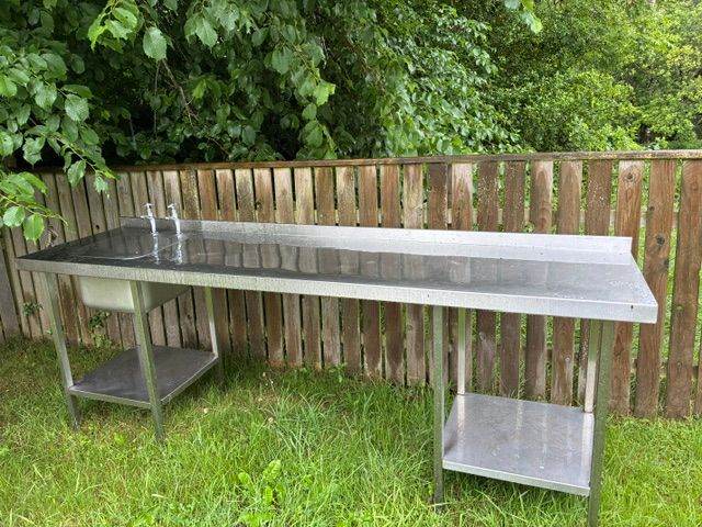 Large Stainless Steel Outdoor Sink Unit