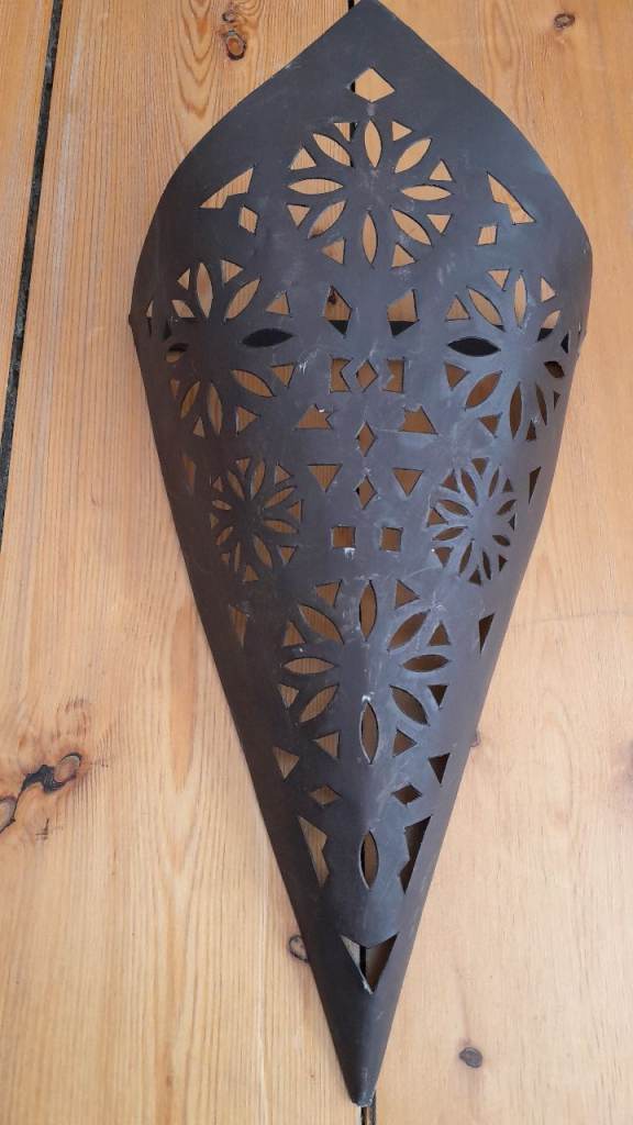 Authentic Moroccan Handmade Metal Iron / Steel Wall Lantern Lampshade