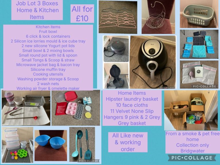 Job Lot 3 Boxes Home & Kitchen Items 