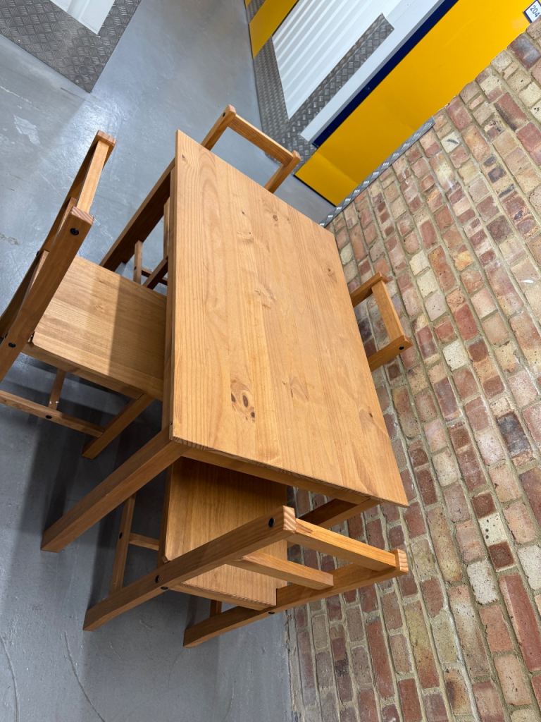 FREE LOCAL DELIVERY pine dining table + 4 chairs 