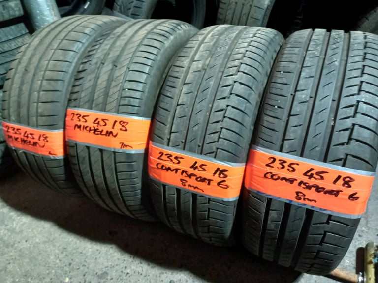 235 45 18s conti contact 6 7mm tread free fit&bal open 7 day