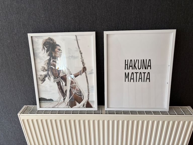 Two large prints in reusable frames A2