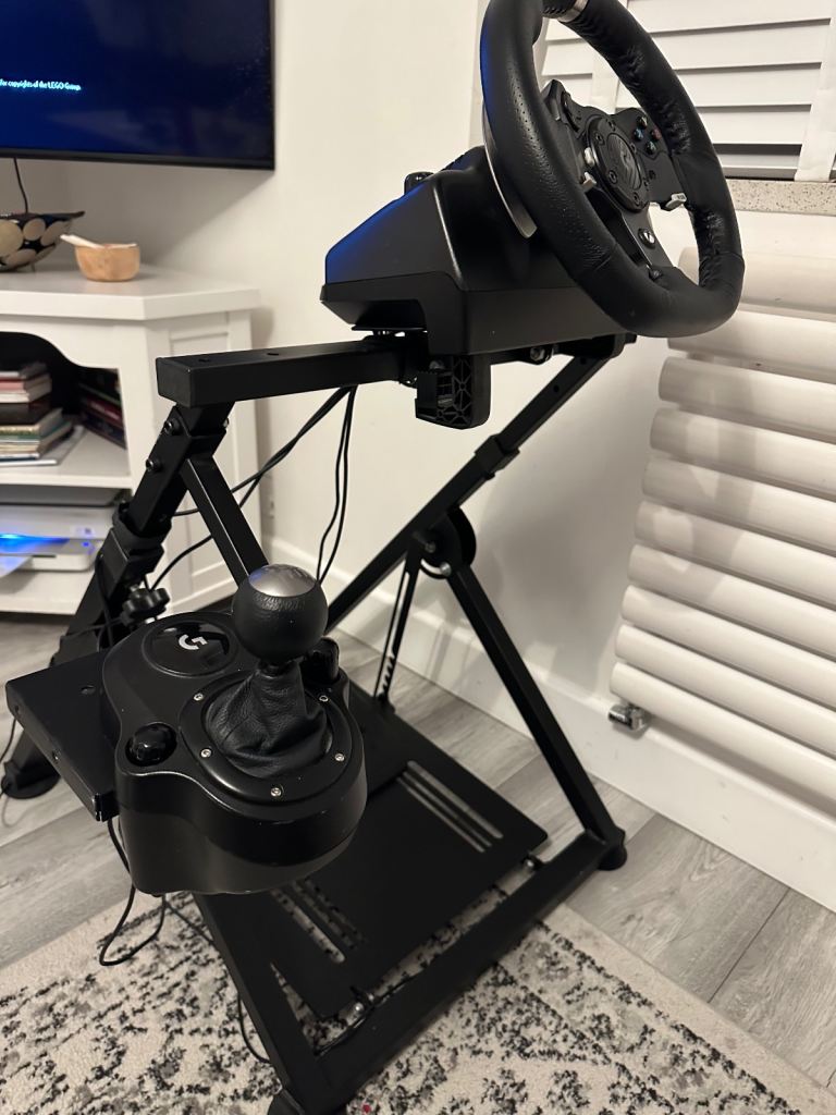 Logitech Racing Wheel, Pedals, and Shifter with Stand – Good Condition