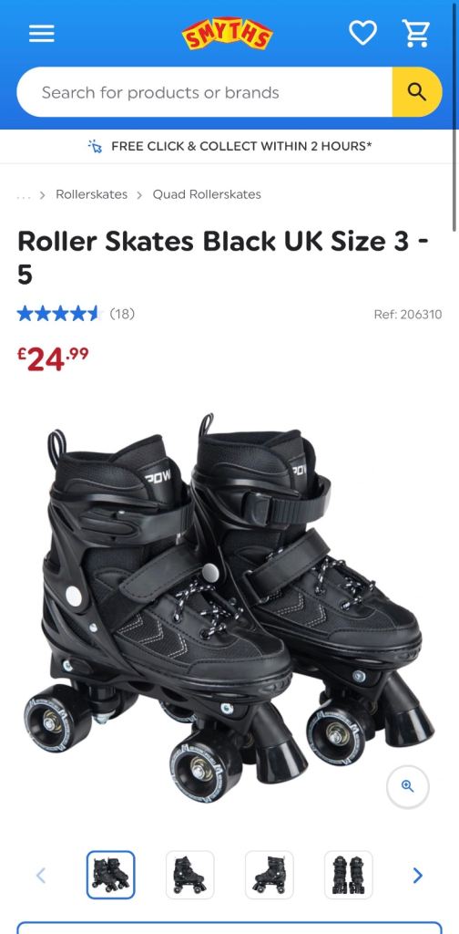 Black Quad Roller Skates – Good Condition
