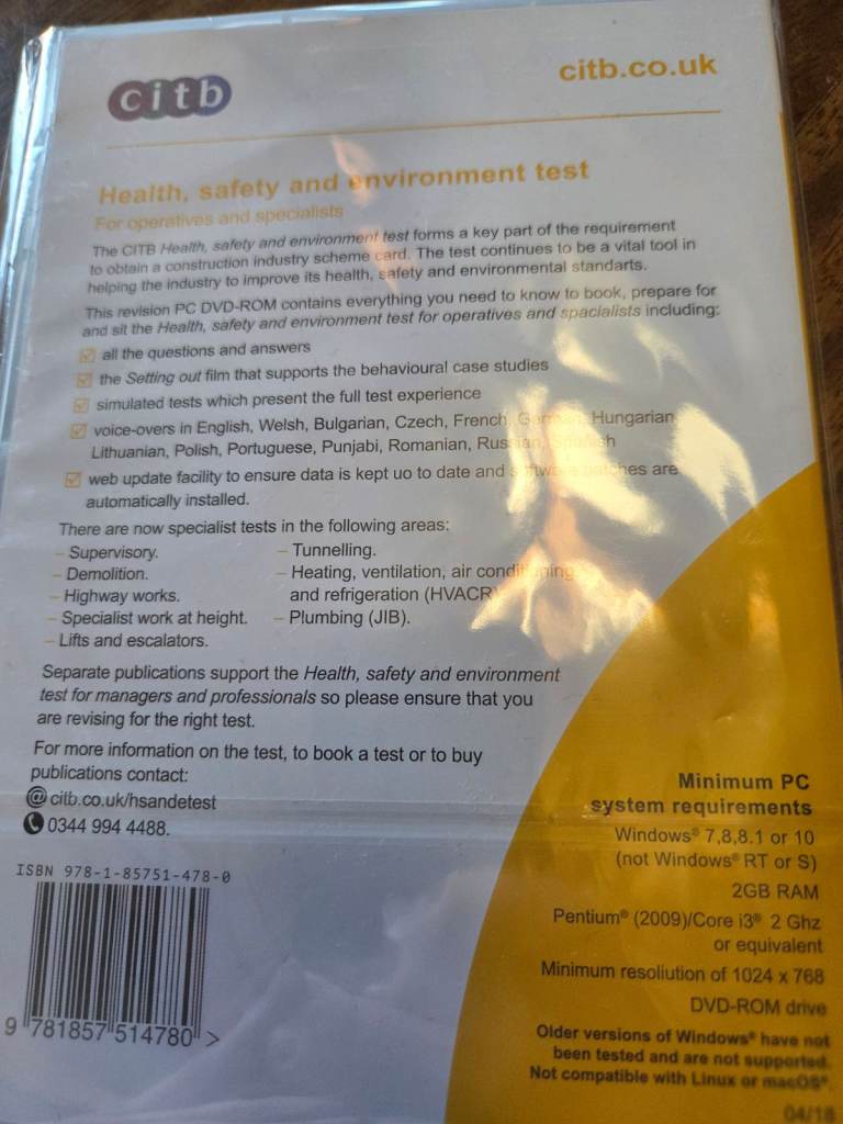 Cscs official test dvd-ROM citb