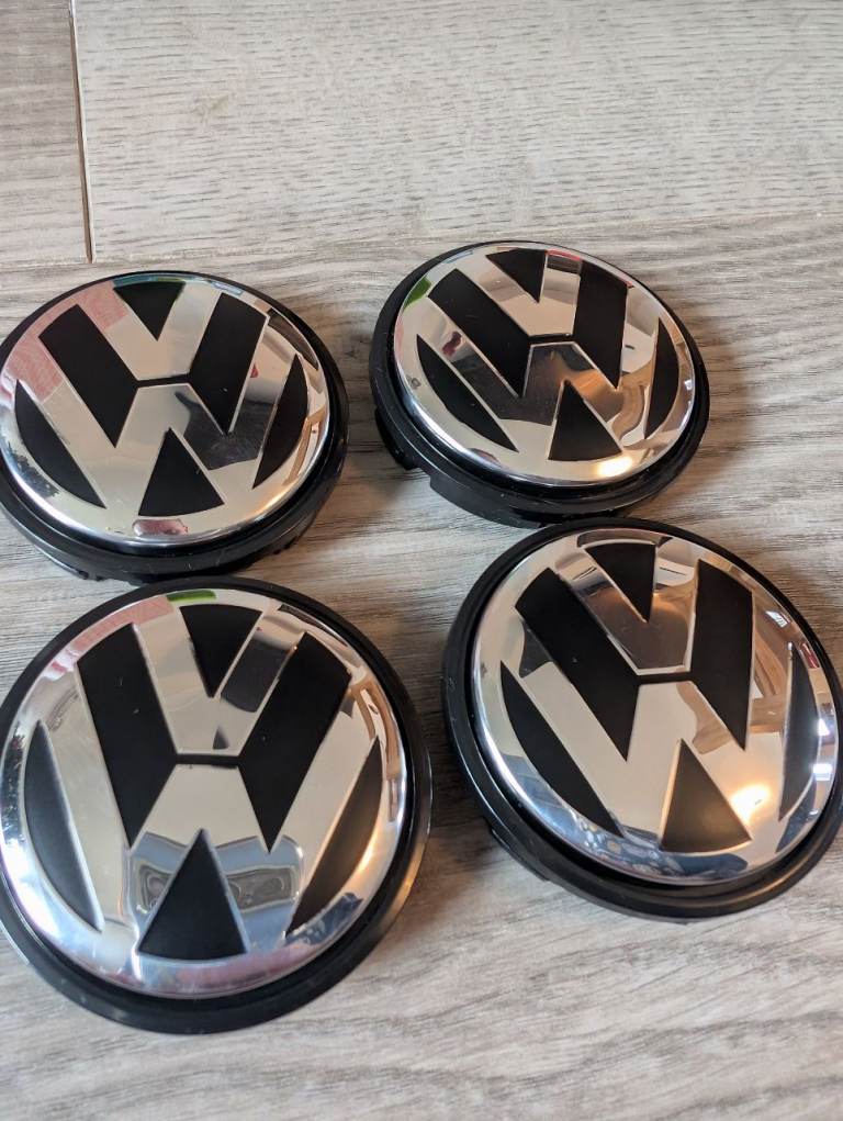 VW x 4 set alloy wheel centre caps 1J0601171