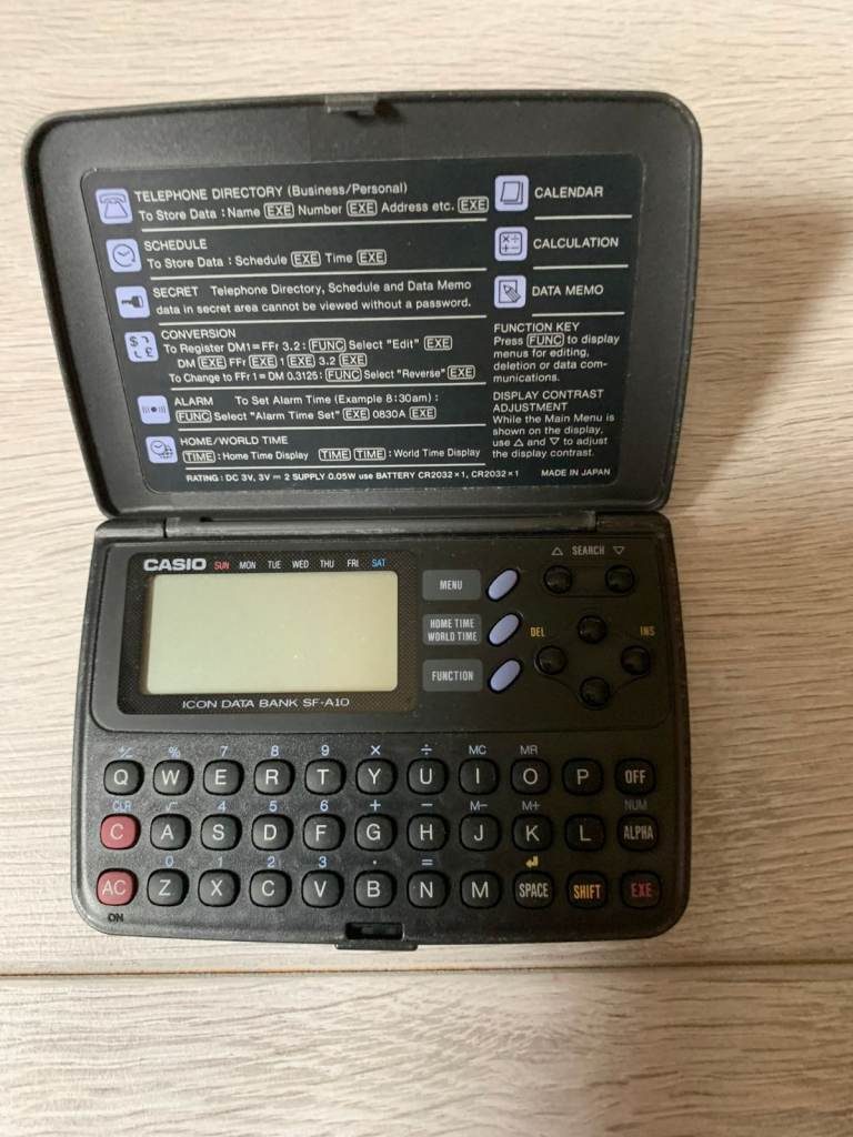 Collectable Casio SF-A10 Icon Data Bank Organizer - manual is missing.