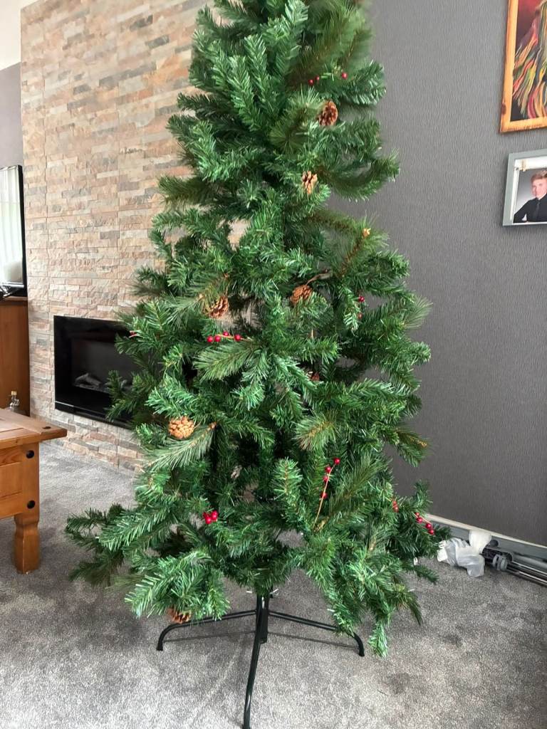 Artificial Christmas Tree with Pine Cones and Berries