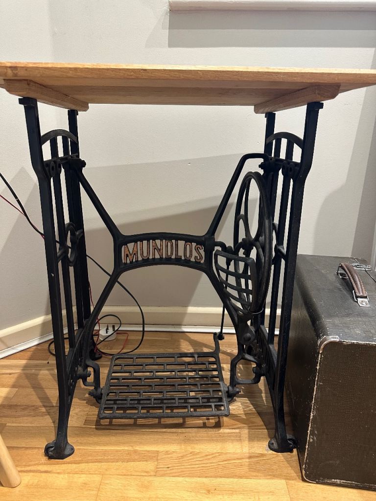 Antique Mundlos treadle sewing table