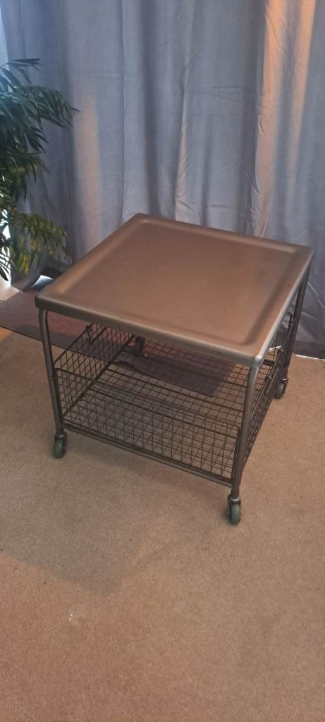 Coffee table metal on wheels industrial ikea