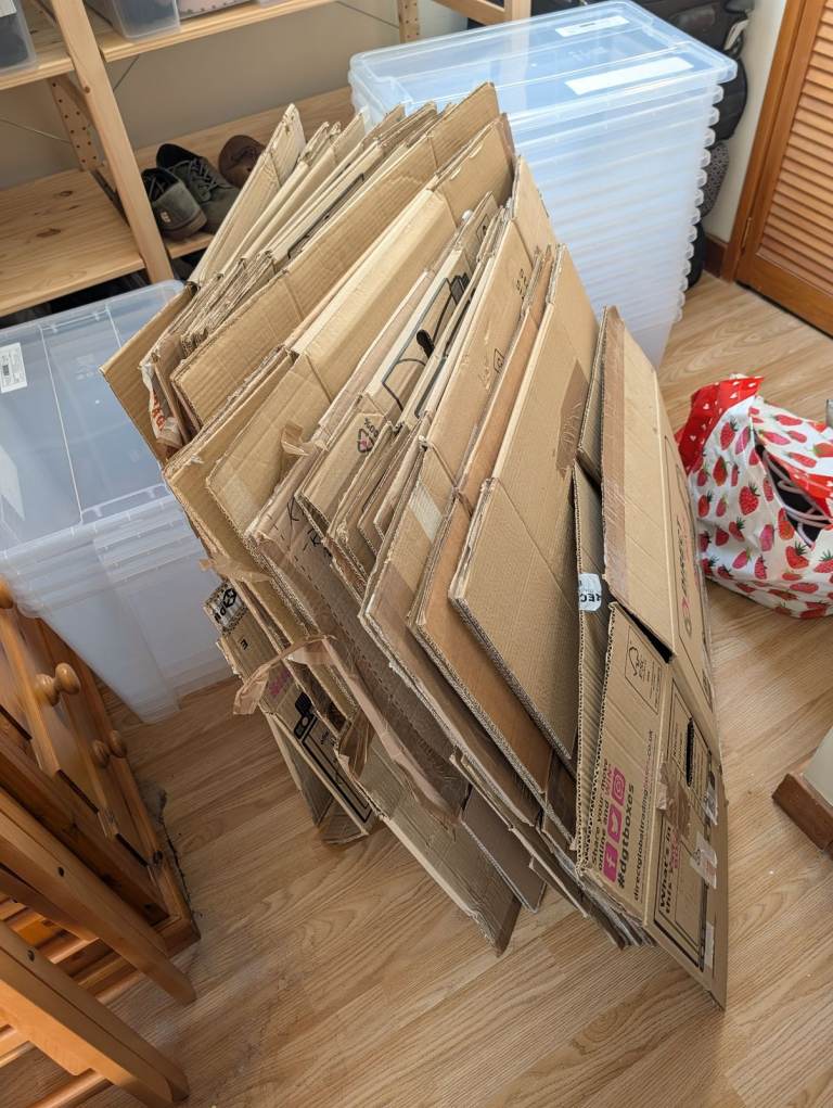 Cardboard moving boxes