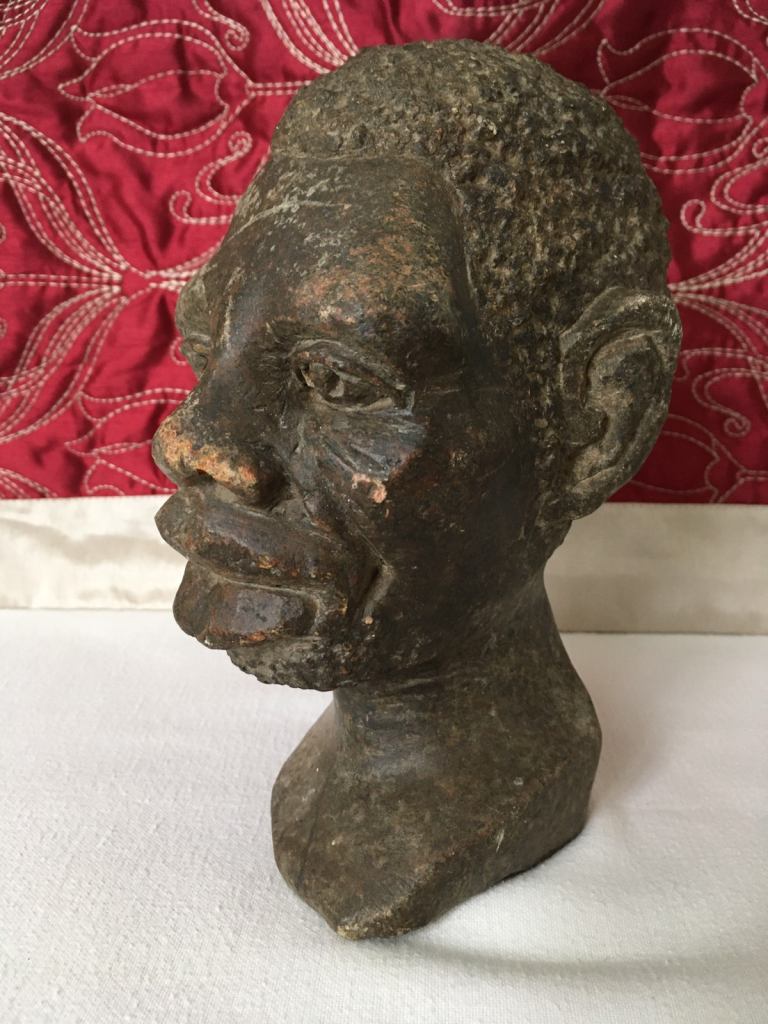 Shona African Art Hand Carved Male Bust From Zimbabwe 