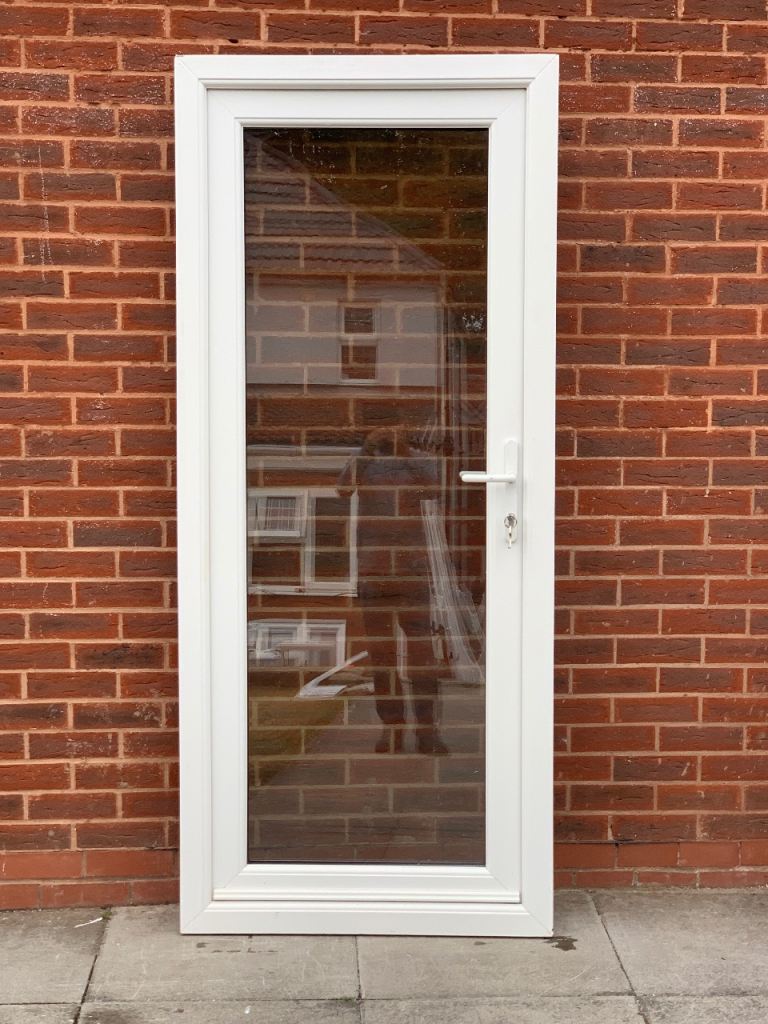 UPVC DOUBLE GLAZED FULL GLASS DOOR WITH 3 KEYS 89cm WIDE 209cm HIGH Can Deliver