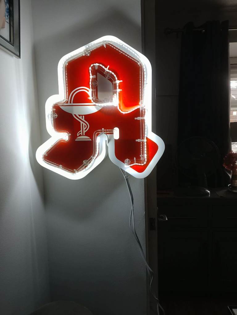 Mid Century illuminated German Chemist Signage 