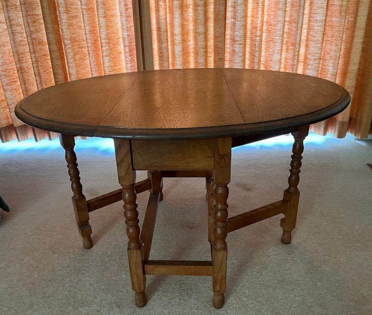 Gateleg solid english oak oval table