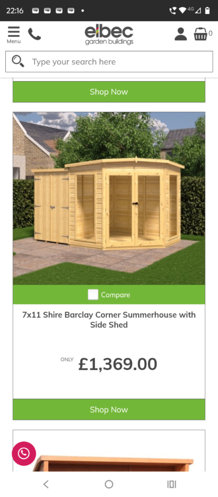 7x11 Shire Barclay Corner Summerhouse with Side Shed – New