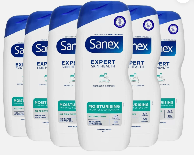 image for Sanex moisture shower gel 6 X 570ML Bigger size - Bulk sale