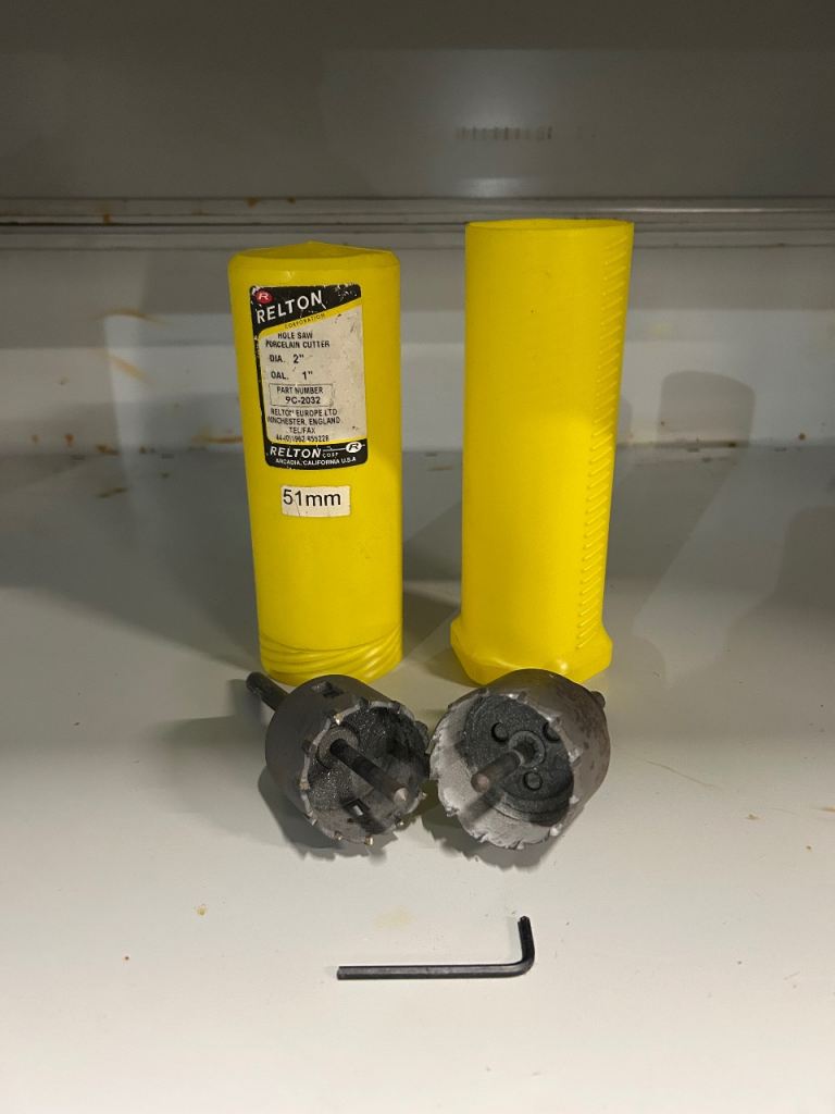 A range of Relton porcelain hole cutters & hole saws available