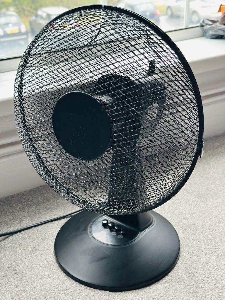 Small Black Desk Fan - Good Working Order