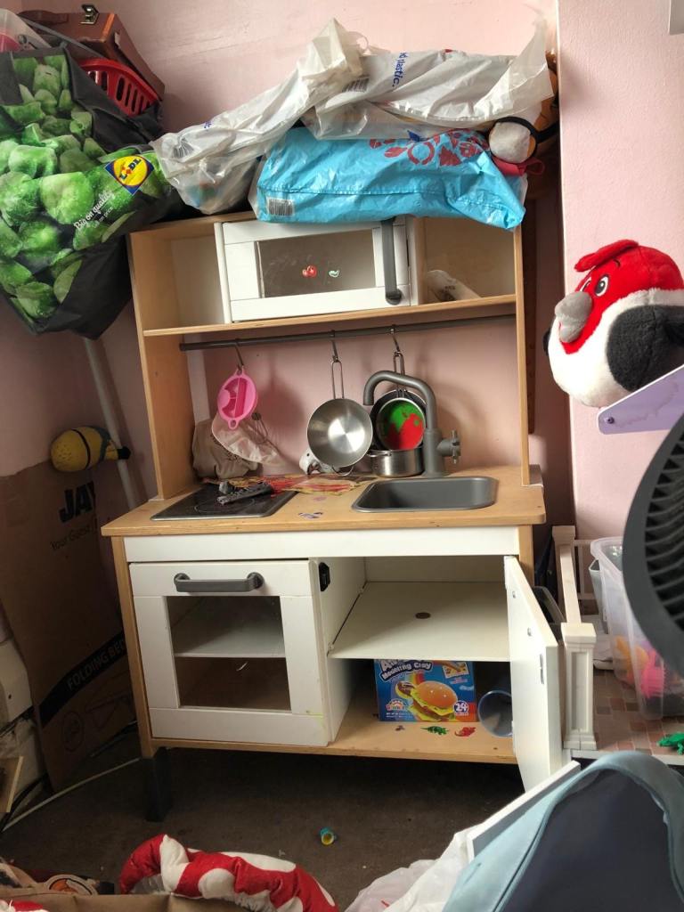 Large Wooden Dolls House Rooms and wooden kitchen 