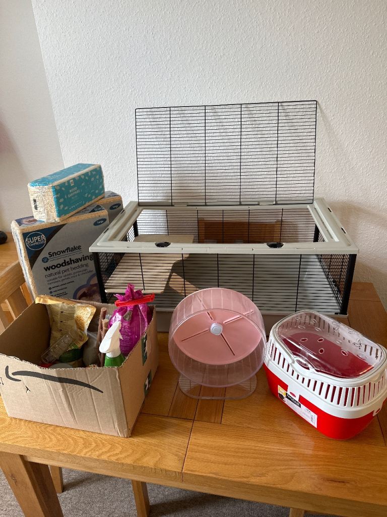 Hamster cage and accessories