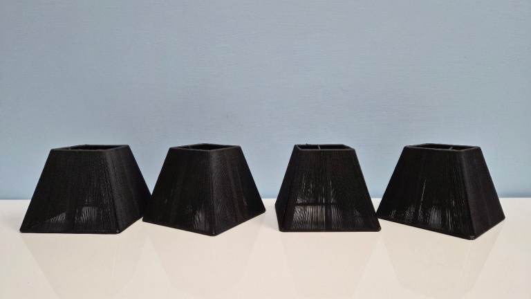 4 x Modern John Lewis Black Fabric Wall Lamp Shades Minimalist Style