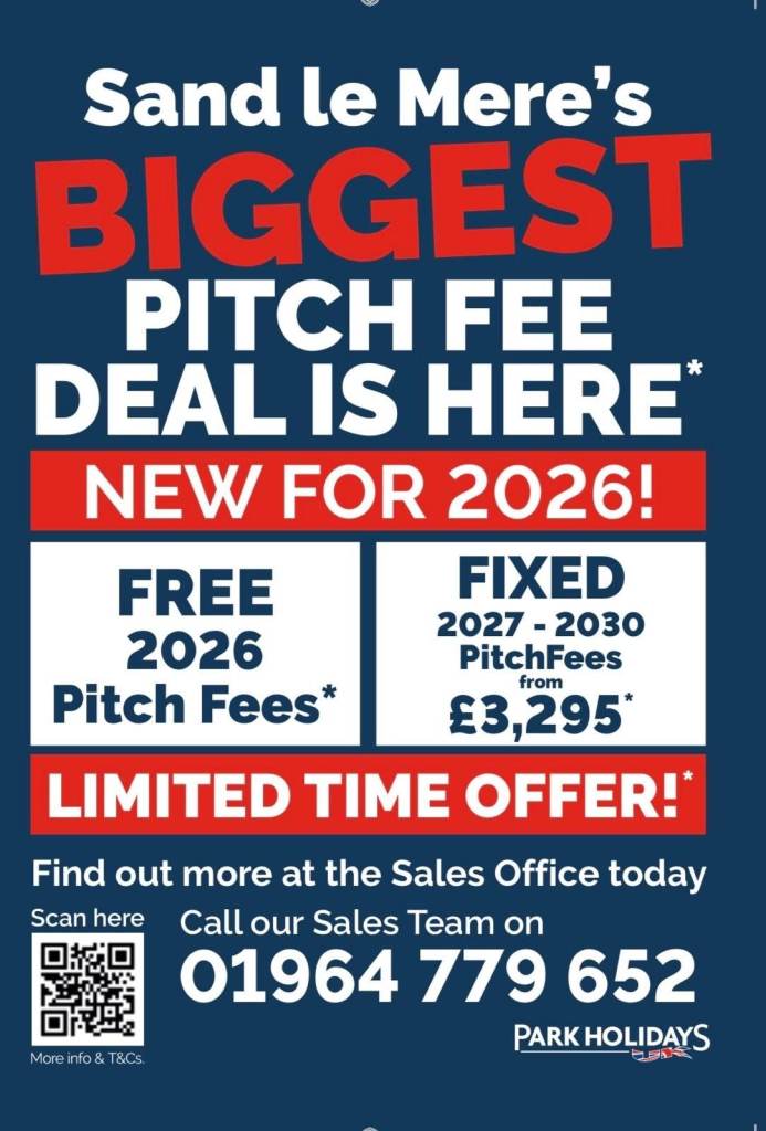 Caravan for sale East Yorkshire coast, Withernsea, Sand Le Mere