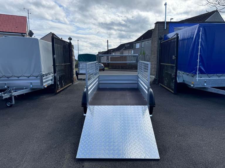 NEW 5ft X 4ft (B162) SINGLE AXLE NIEWIADOW TRAILER WITH 40CM MESH AND RAMP 750KG