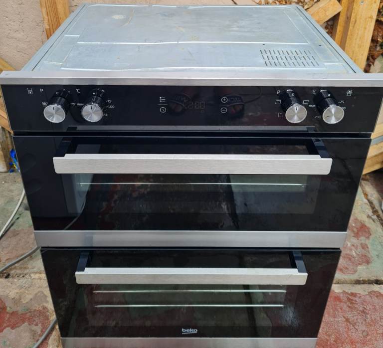 Beko double electric oven built under counter black 