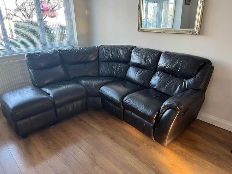 GENUINE LEATHER CORNER SOFA DELIVERY AVAILABLE TODAY 