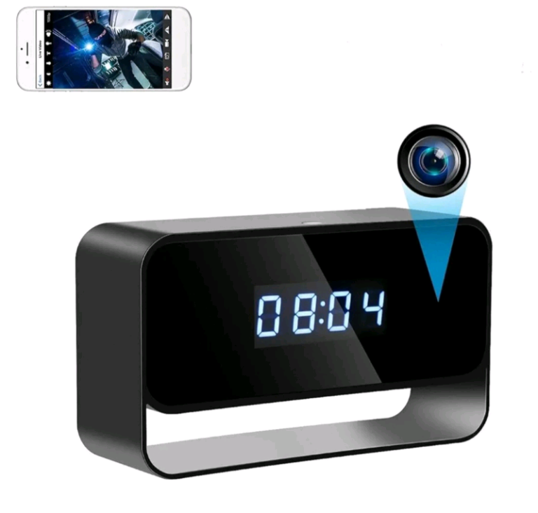 Hidden camera alarm clock wi-fi mobile operated