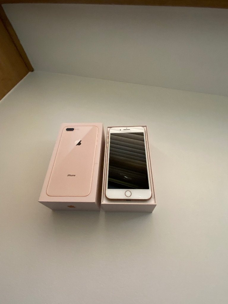 APPLE IPHONE 8 PLUS 64GB BOXED WITH EXTRAS ROSE GOLD/WHITE