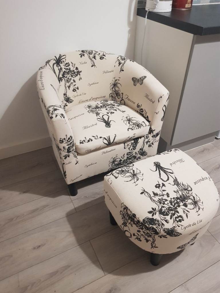 Arm chair and matcgung footstool 