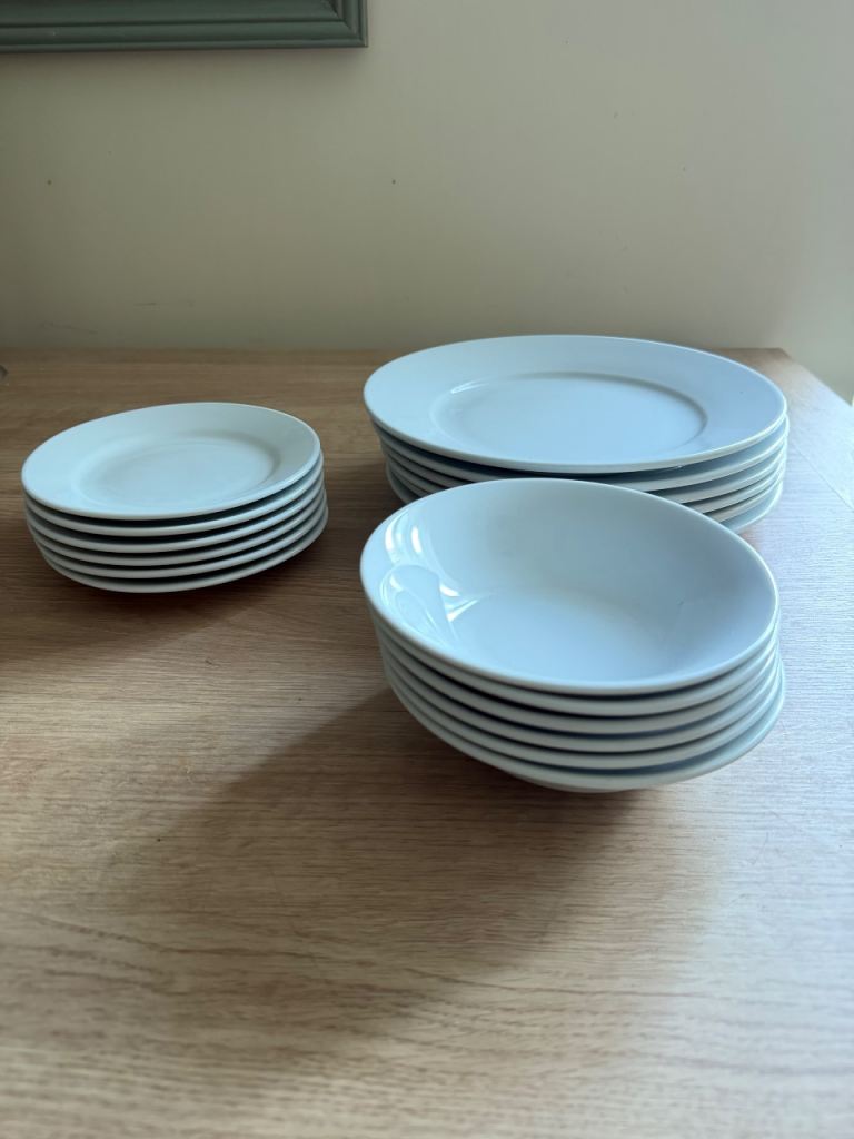 Approx 70 Pieces of Athena Hotelware Plates and Bowls Set – White, Mainly Unused