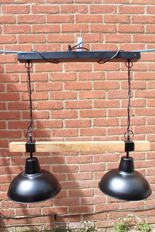 Black Metal & Wood Maisons du Monde Ceiling Pendant Light Industrial Style Lamp