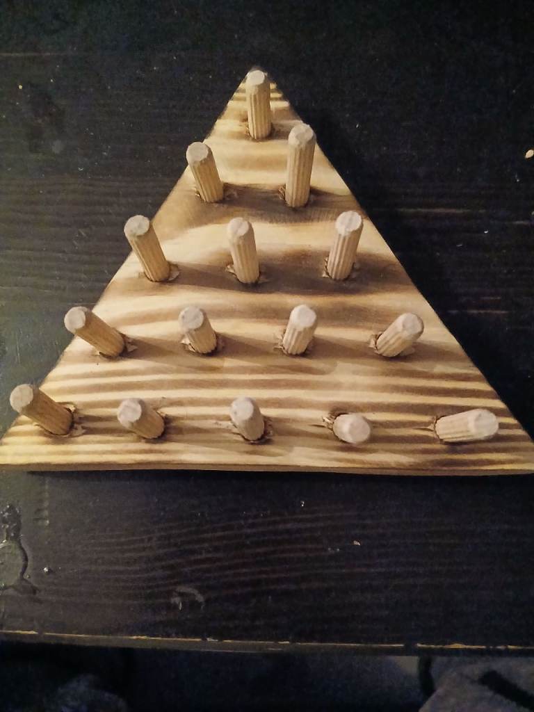 Solitaire rustic triangle board game