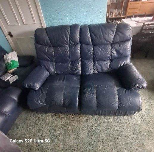 2 seat leather recliner sofa