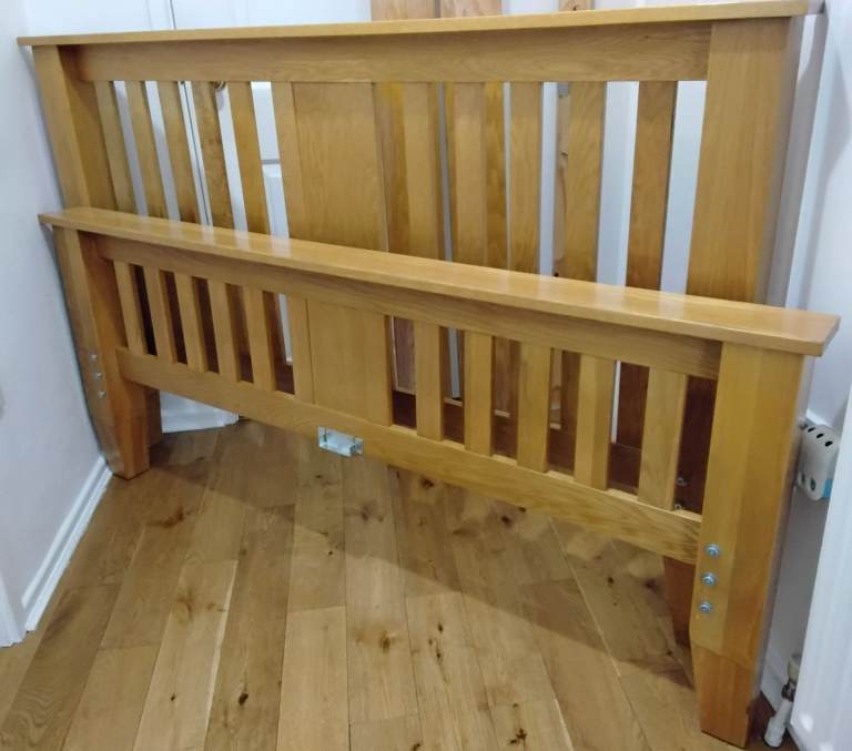 Solid Oak King Size Bed Frame John Lewis Superb Quality As New Condition Selby 