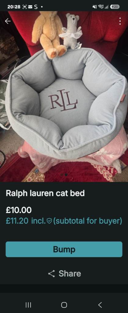 Ralph lauren pet bed 