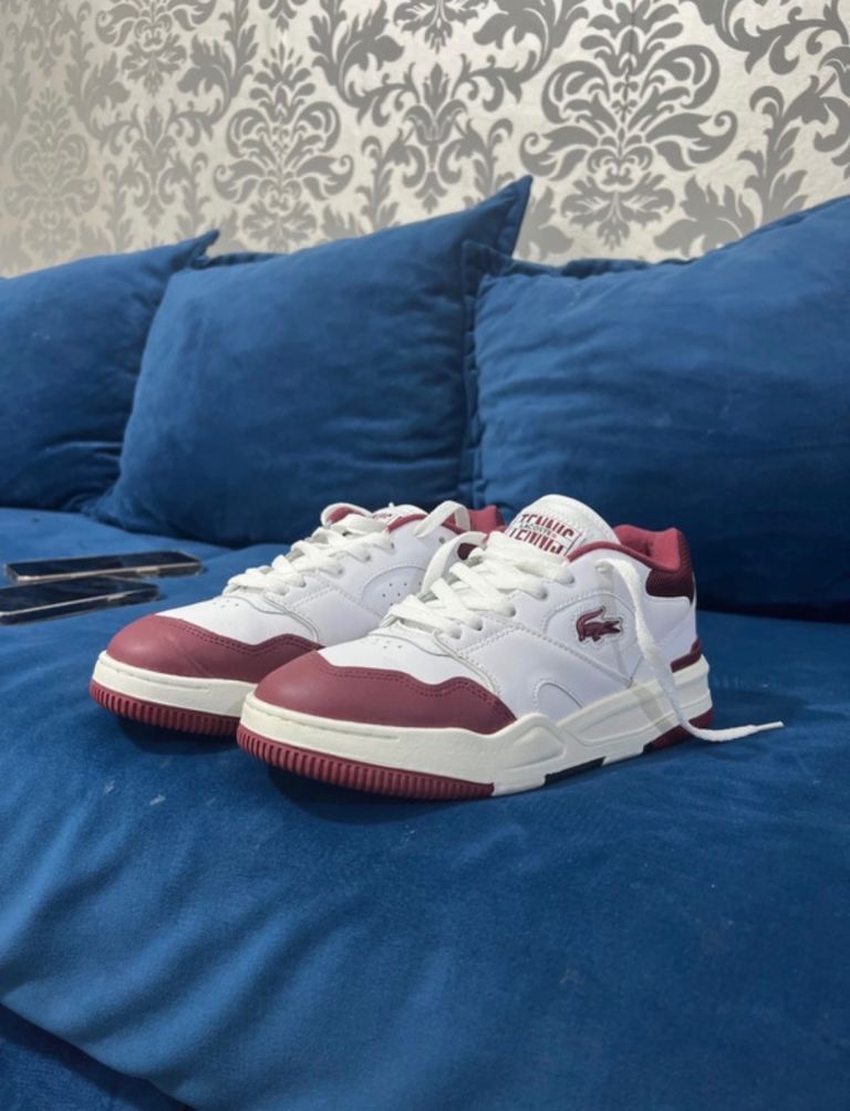 Lacoste White & Red Trainers UK Size 5 – As New Condition