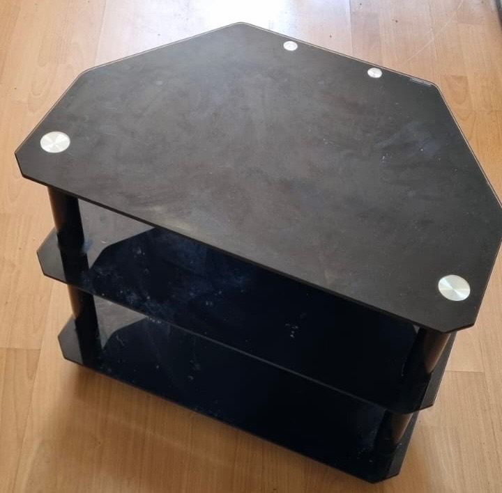 Black Glass TV Console