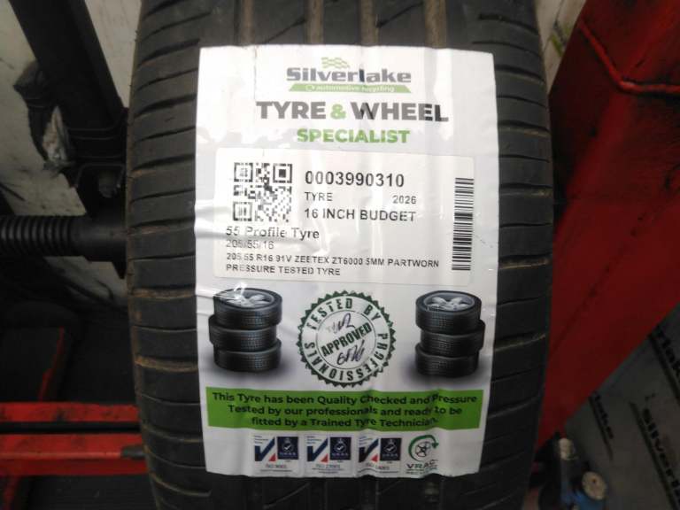 205 55 R16 91v Zeetex Zt6000 5mm Partworn Pressure Tested Tyre